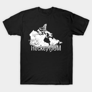 Hockey Mom in Wintery White Canada T-Shirt